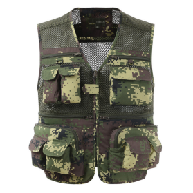 Multi-pocket Men's Professional Photography Vest (Option: Green Electronics-XL)