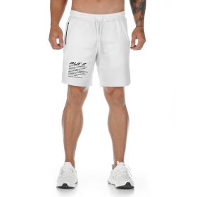 New Muscle Workout Brothers Fitness Shorts Fitness Sports Running Breathable Slim Fit (Option: White-M)