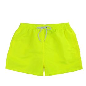 Men's Beach Quick Dry Three Points Casual Loose Surf Pants (Option: Fluorescent yellow-L)