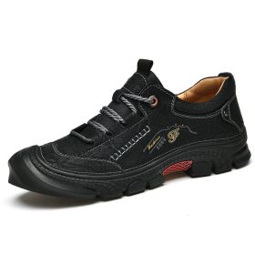 Non-slip Wear-resistant Hiking Outdoor Cross-country Hiking Shoes (Option: Black-38)