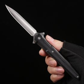 Outdoor portable folding knife with plastic handle (Color: Black)