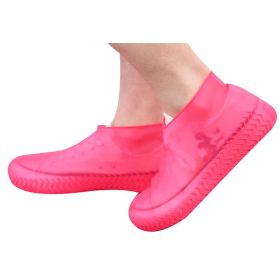 Waterproof Silicone Shoe Cover, Reusable Non Slip Rubber Rain Shoe Cover Unisex (Color: Red, size: L)