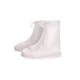 Rain Shoe Covers, Waterproof Shoe Covers for Men Women, Reusable Galoshes Overshoes (Color: White, size: L)