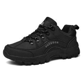 Outdoor Men Treking Shoes Breathable Climbing Hiking Sneakers Men Trainers Comfortable Walking Casual Shoes Men Camping Shoes (Color: Black, size: 48)