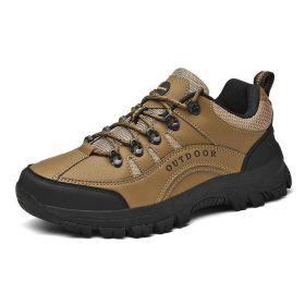 Outdoor Men Treking Shoes Breathable Climbing Hiking Sneakers Men Trainers Comfortable Walking Casual Shoes Men Camping Shoes (Color: Brown, size: 39)