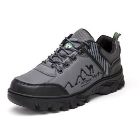 Outdoor Trekking Shoes Men Hiking Shoes Waterproof Non Slip Climbing Camping Trekking Men Sneakers (Color: Gray, size: 44)