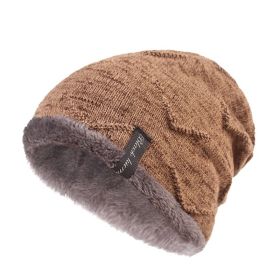 Warm Knit Cap Lamb Wool Fluffy Soft Winter Snow Hat (Color: Khaki)