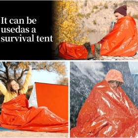 Portable Lightweight Emergency Sleeping Bag, Blanket, Tent - Thermal Bivy Sack For Camping, Hiking (Type: Sleeping Bag, Color: Orange)