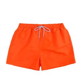 Men's Beach Quick Dry Three Points Casual Loose Surf Pants (Option: Orange-L)