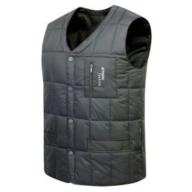 Men's Down Vest Plus-sized Duck Down Vest Warm Autumn And Winter (Option: Army Green-XXL)