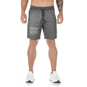 New Muscle Workout Brothers Fitness Shorts Fitness Sports Running Breathable Slim Fit (Option: Gray-XXXL)